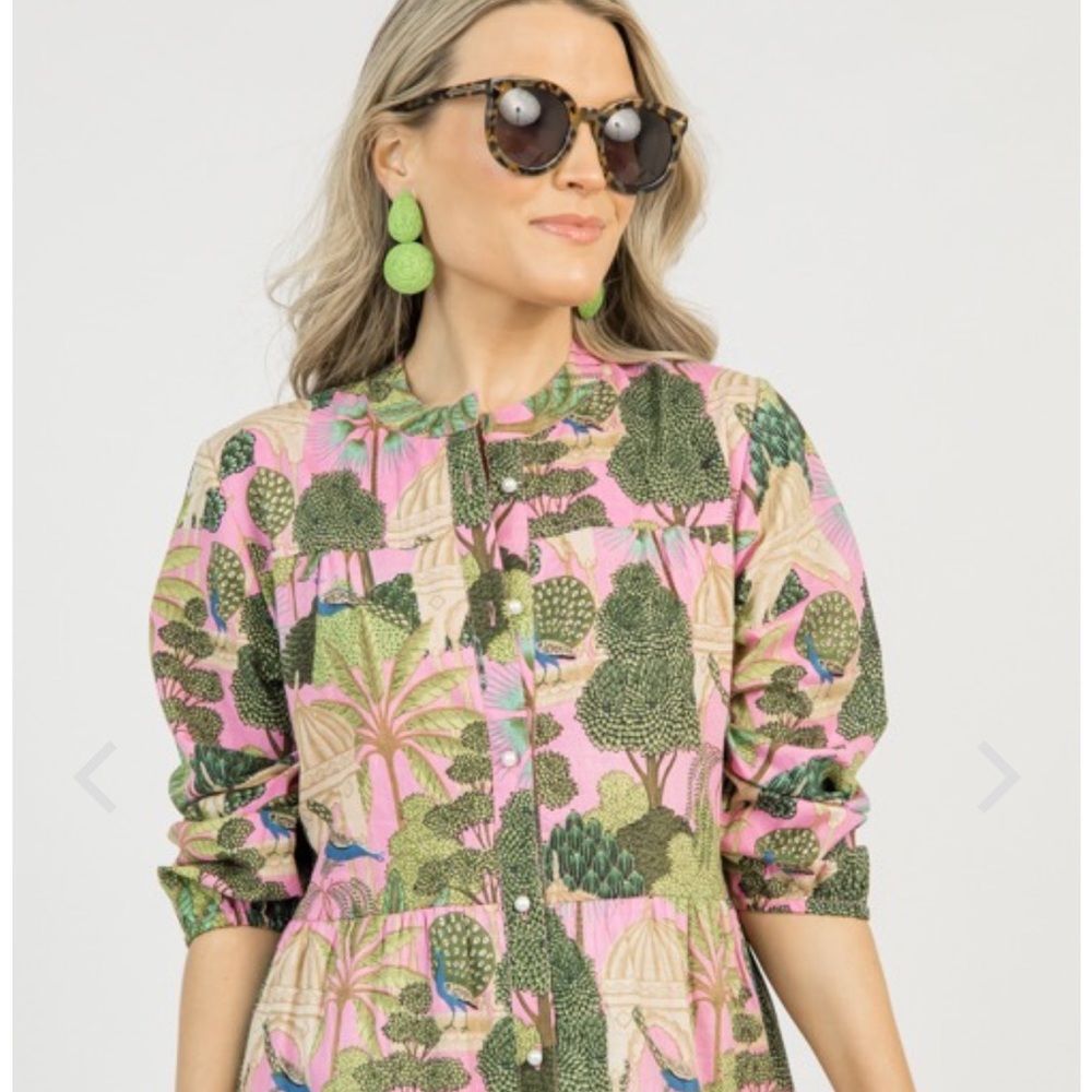 Boho Maxi Dress - vibrant peacock pattern - Picture 6 of 16